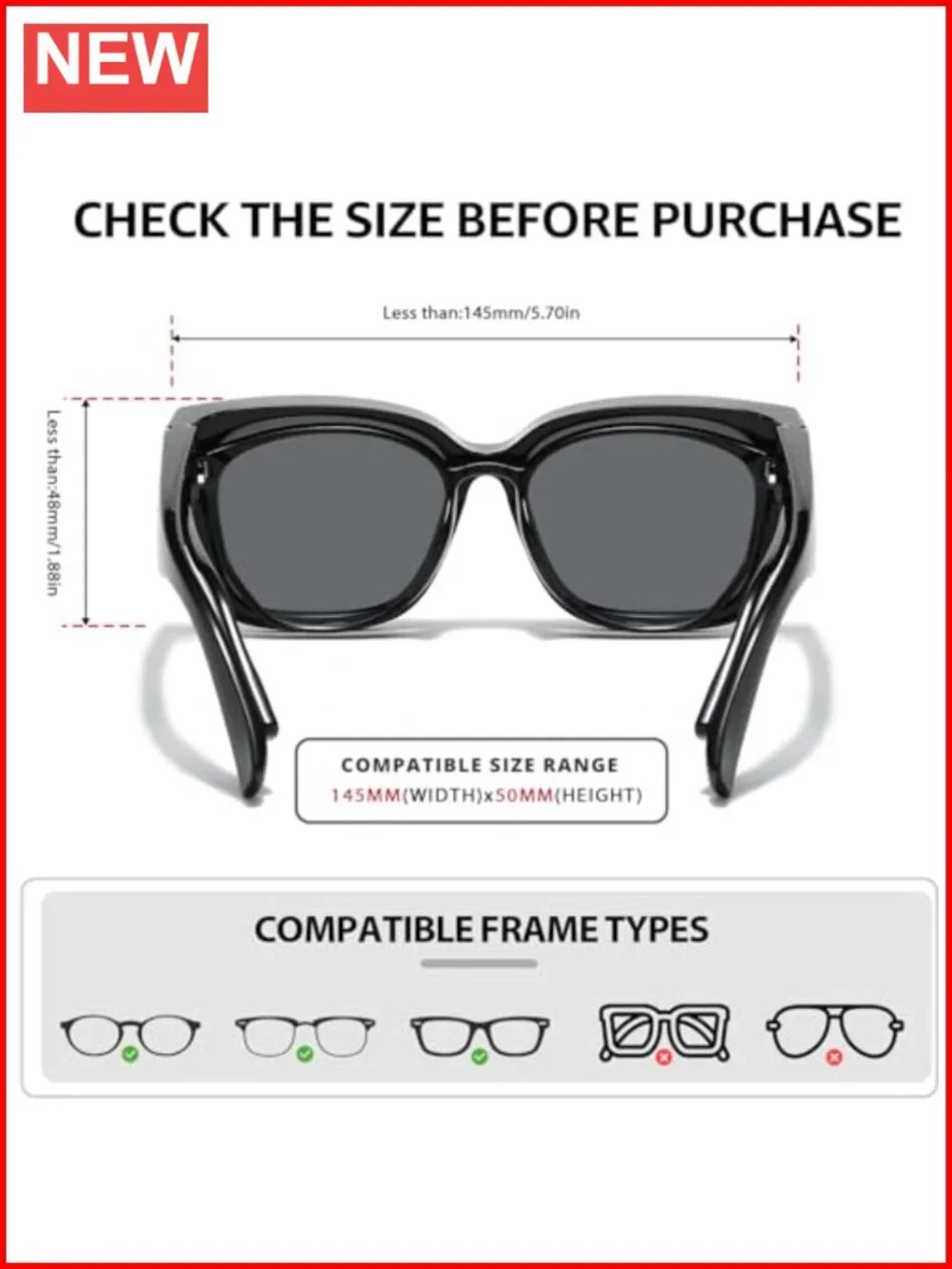 Fit Over Glasses Sunglasses for Women Polarized UV400 Protection Oversized